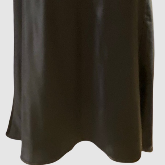 Rachel Zoe Black Satin Sheen Pull On Slip Casual Office Midi Skirt- Size- 4 - Picture 3 of 14
